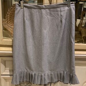 Gray Pleated Hem Women's Skirt